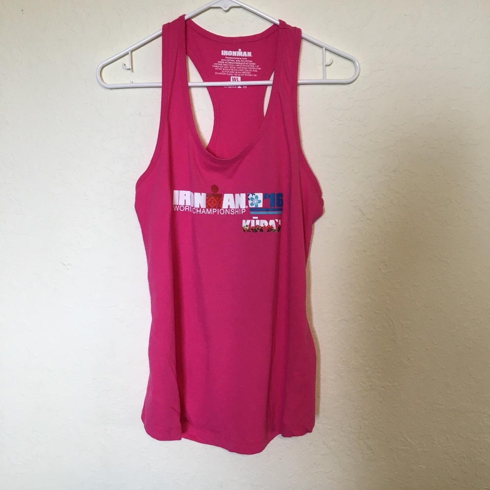 IronMan women's bright pink tank top. Size L.